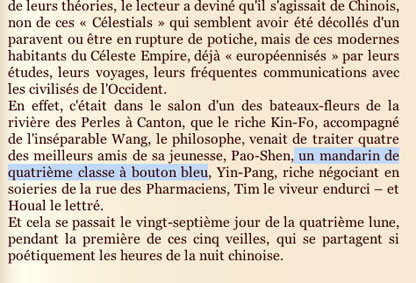  fragment de texte boutonn extrait de Les tribulations d'un chinois en Chine de Jules Verne