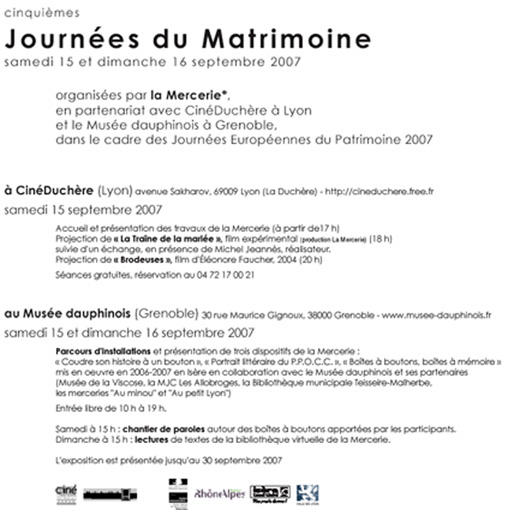  prsentation des 5emes Journes du Matrimoine (2007)