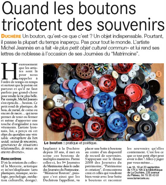 picto article dans Lyon citoyen - quand les boutons tricotent des souvenirs