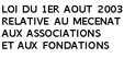 imagette texte relatif  la loi du 1er aout 2003 relative au mcnat et aux dons aux associations 