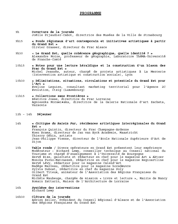 photo d'cran -  contenu du programme des rencontres Oriente, quid novi?