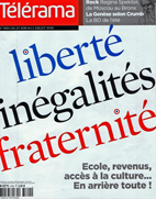 picto- couverture de Telerama - 27 juin 2009-Liberté-égalité-fraternité