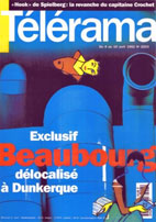 picto- couverture de Telerama - 1er avril 1992- Beaubourg dlocalis  Dunkerke