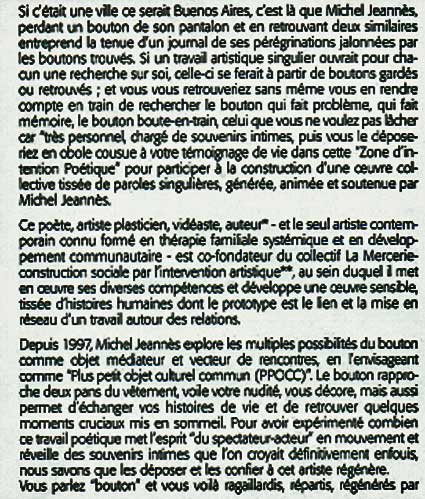 texte de l'article de Denise Menu dans Agri-Culture n7 -Monsieur Bouton 