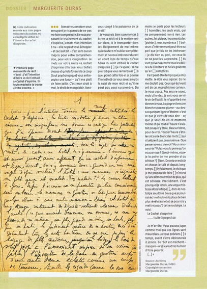 page du magasine littraire n452-Marguerite Duras